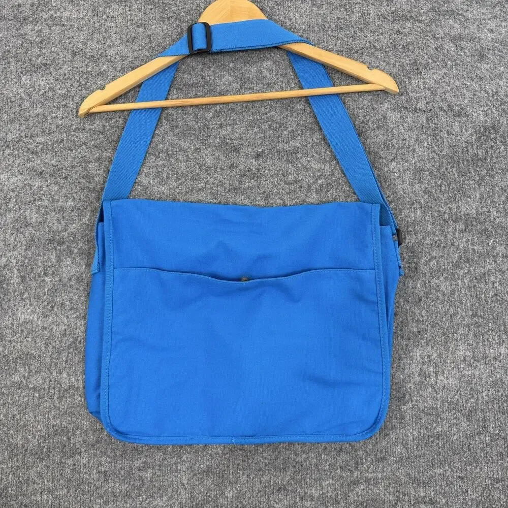 Polo Ralph Lauren Big Pony Canvas Messenger Bag Blue Green Collage Travel Work